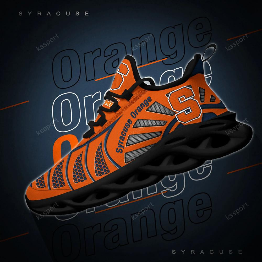 Syracuse Orange Max Soul Clunky, Black And White Running Shoes - Famjoys Syracuse Orange Max Soul Clunky, Black And White Running Shoes - Famjoys