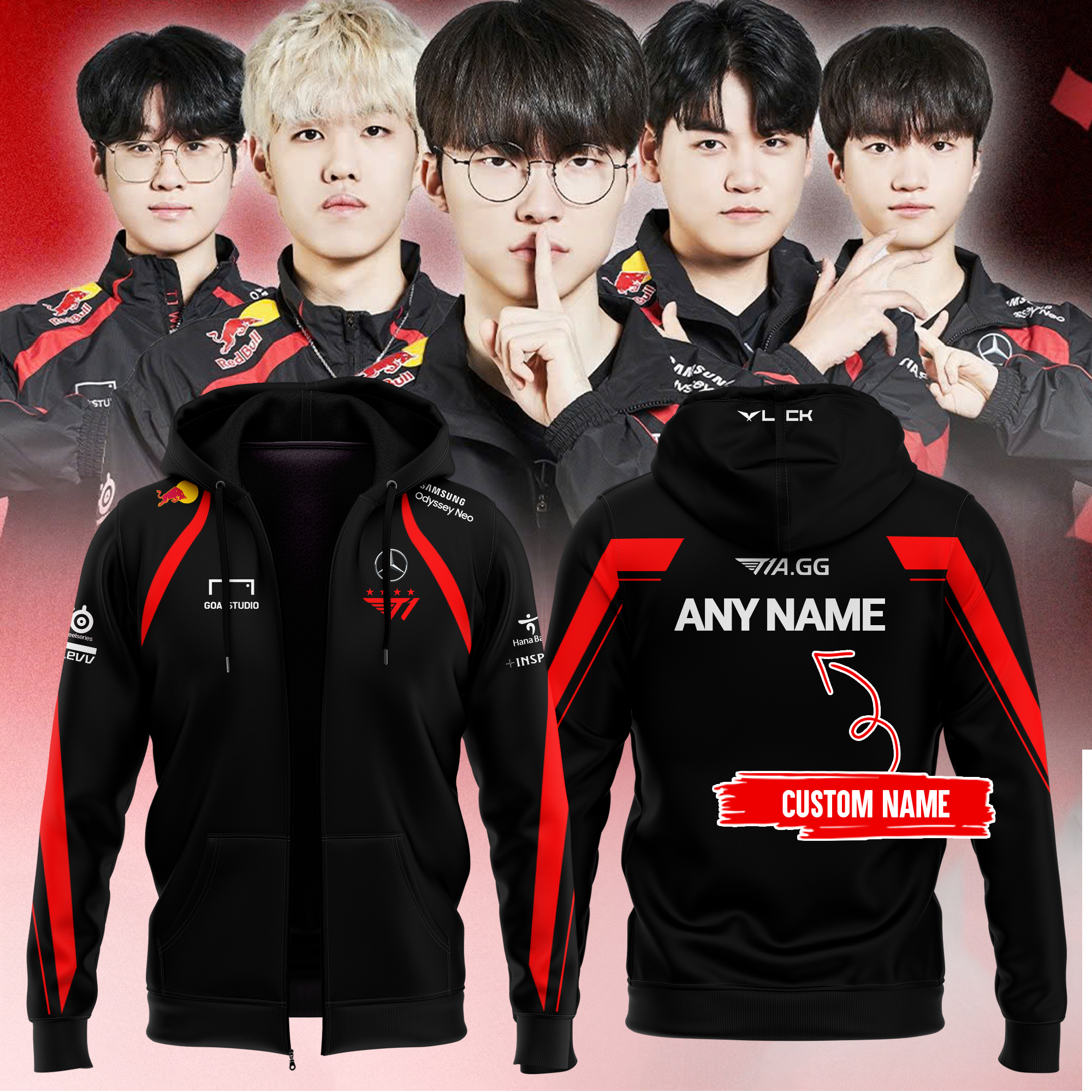 T1 World Black Zip Hoodie - Famjoys T1 World Black Zip Hoodie - Famjoys