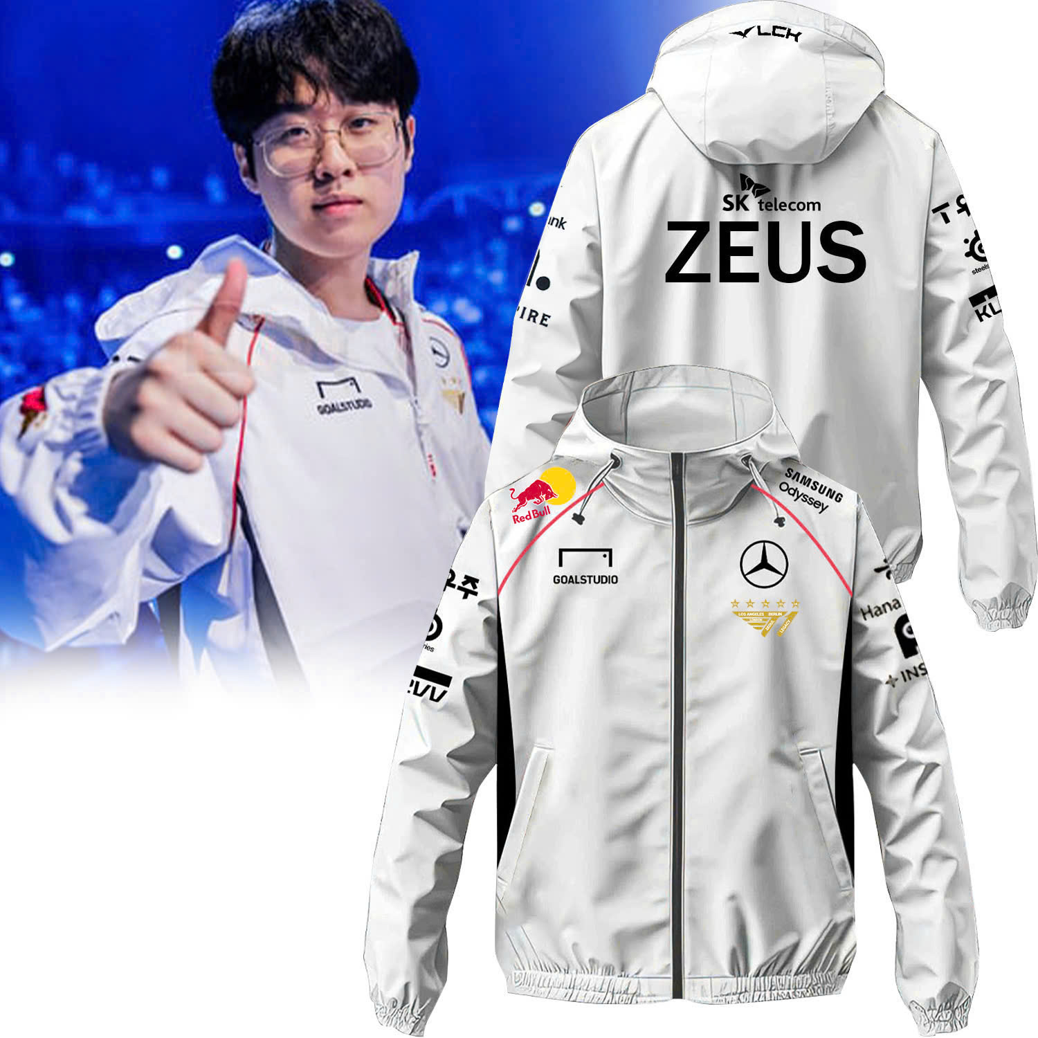T1 World Champions Custom Name Hooded Wind Jacket - Famjoys T1 World Champions Custom Name Hooded Wind Jacket - Famjoys