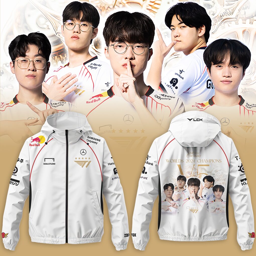 T1 World Champions Hooded Wind Jacket - Famjoys T1 World Champions Hooded Wind Jacket - Famjoys