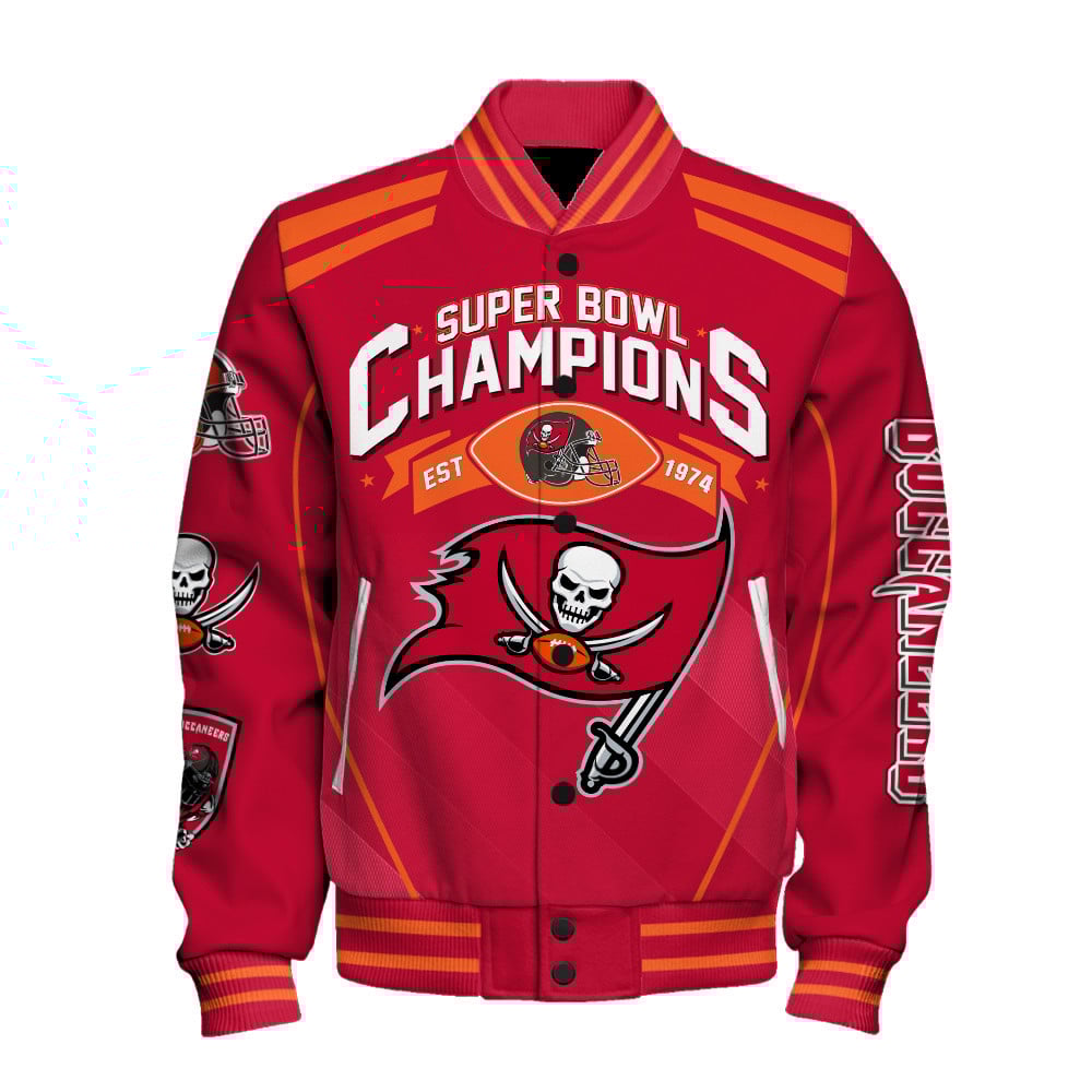 Tampa Bay Buccaneers 3X Super Bowl Champions Varsity Jacket - Famjoys Tampa Bay Buccaneers 3X Super Bowl Champions Varsity Jacket - Famjoys