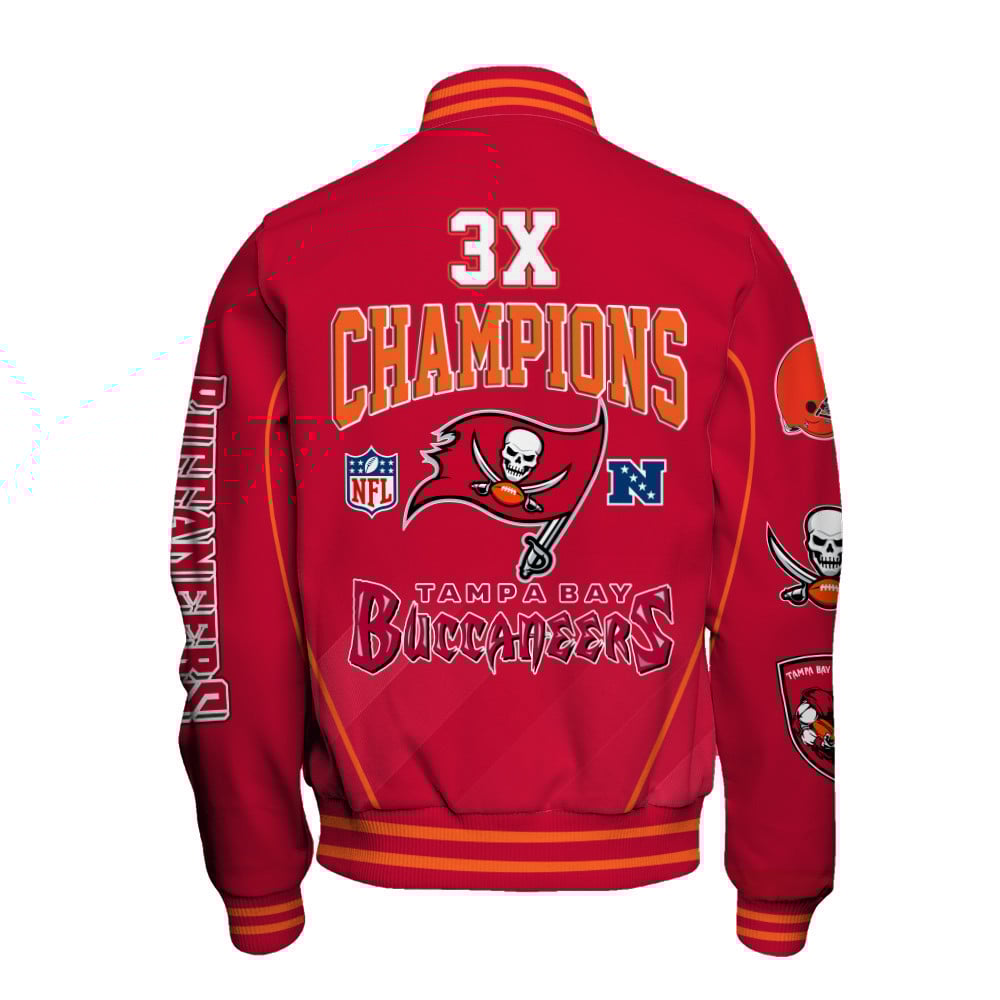 Tampa Bay Buccaneers 3X Super Bowl Champions Varsity Jacket - Famjoys Tampa Bay Buccaneers 3X Super Bowl Champions Varsity Jacket - Famjoys