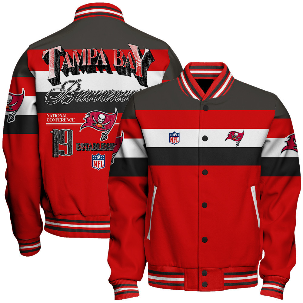 Tampa Bay Buccaneers - Fire Burning Opponents Unisex Varsity Jacket - Famjoys Tampa Bay Buccaneers - Fire Burning Opponents Unisex Varsity Jacket - Famjoys