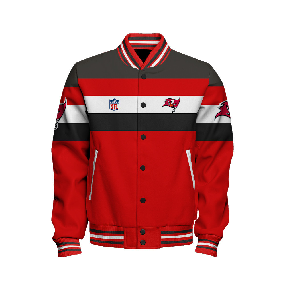 Tampa Bay Buccaneers - Fire Burning Opponents Unisex Varsity Jacket - Famjoys Tampa Bay Buccaneers - Fire Burning Opponents Unisex Varsity Jacket - Famjoys