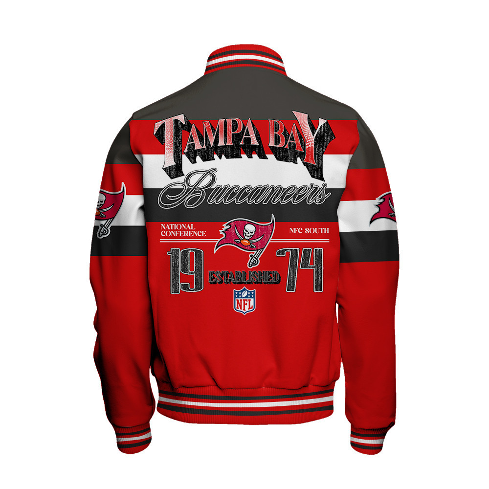 Tampa Bay Buccaneers - Fire Burning Opponents Unisex Varsity Jacket - Famjoys Tampa Bay Buccaneers - Fire Burning Opponents Unisex Varsity Jacket - Famjoys