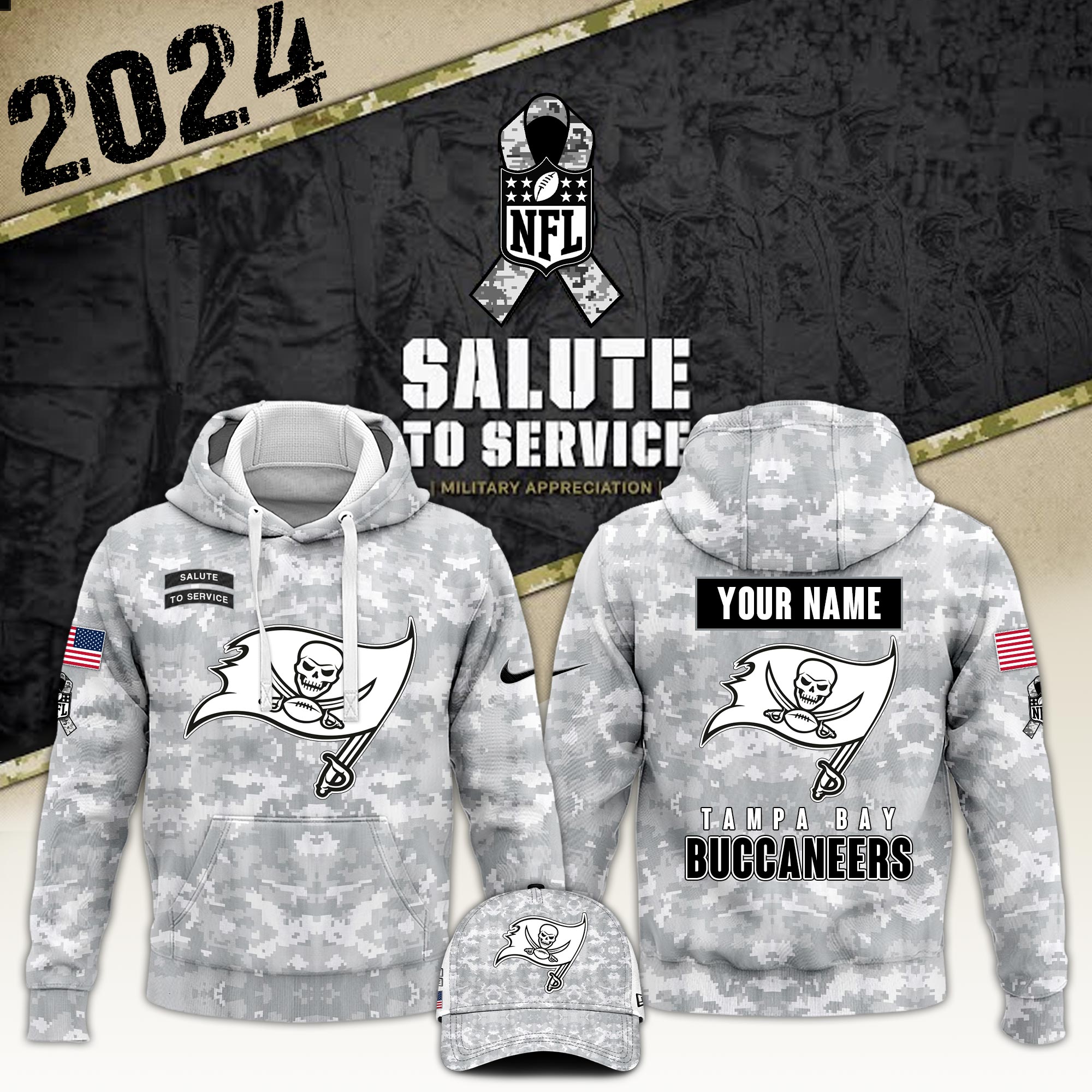 Tampa Bay Buccaneers Hoodie Camo Salute to Service Club - Famjoys Tampa Bay Buccaneers Hoodie Camo Salute to Service Club - Famjoys