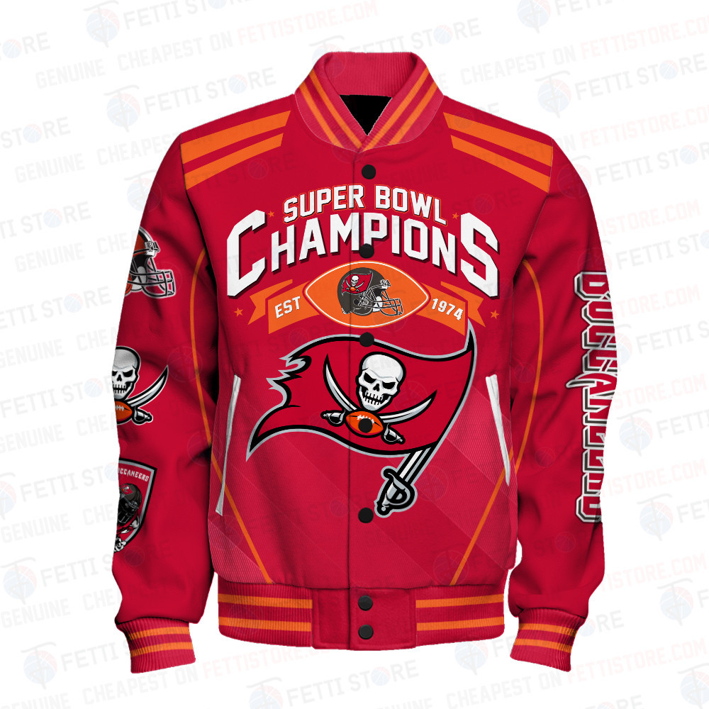 Tampa Bay Buccaneers National Football League Champions Varsity Jacket - Famjoys Tampa Bay Buccaneers National Football League Champions Varsity Jacket - Famjoys