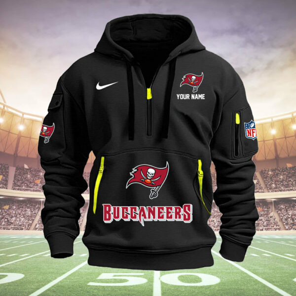 Tampa Bay Buccaneers New Personalized Quarter Zip Hoodie AZBTQZH000007 - Famjoys Tampa Bay Buccaneers New Personalized Quarter Zip Hoodie AZBTQZH000007 - Famjoys
