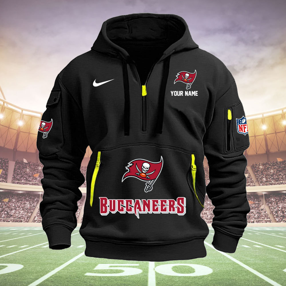 Tampa Bay Buccaneers New Personalized Quarter Zip Hoodie AZBTQZH000007 - Famjoys Tampa Bay Buccaneers New Personalized Quarter Zip Hoodie AZBTQZH000007 - Famjoys