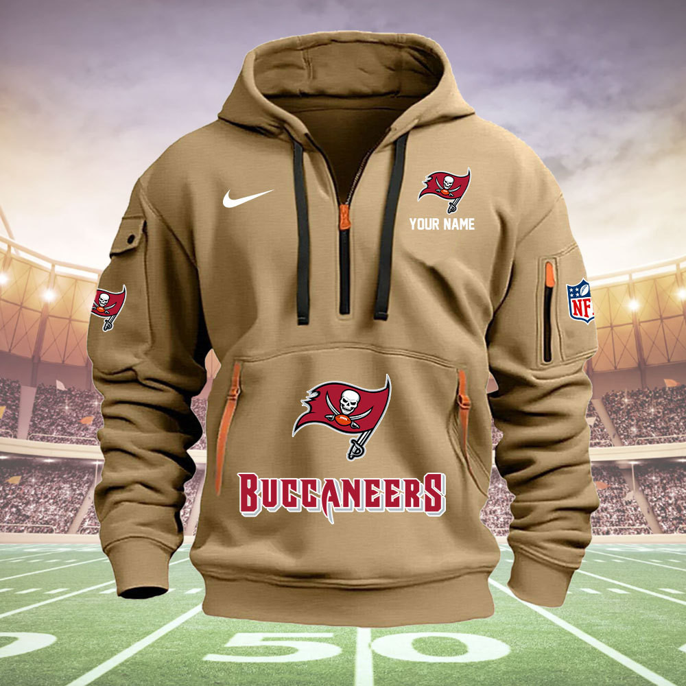 Tampa Bay Buccaneers New Personalized Quarter Zip Hoodie AZBTQZH000007 - Famjoys Tampa Bay Buccaneers New Personalized Quarter Zip Hoodie AZBTQZH000007 - Famjoys