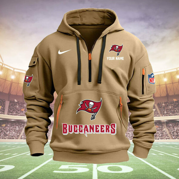 Tampa Bay Buccaneers New Personalized Quarter Zip Hoodie AZBTQZH000007 - Famjoys Tampa Bay Buccaneers New Personalized Quarter Zip Hoodie AZBTQZH000007 - Famjoys