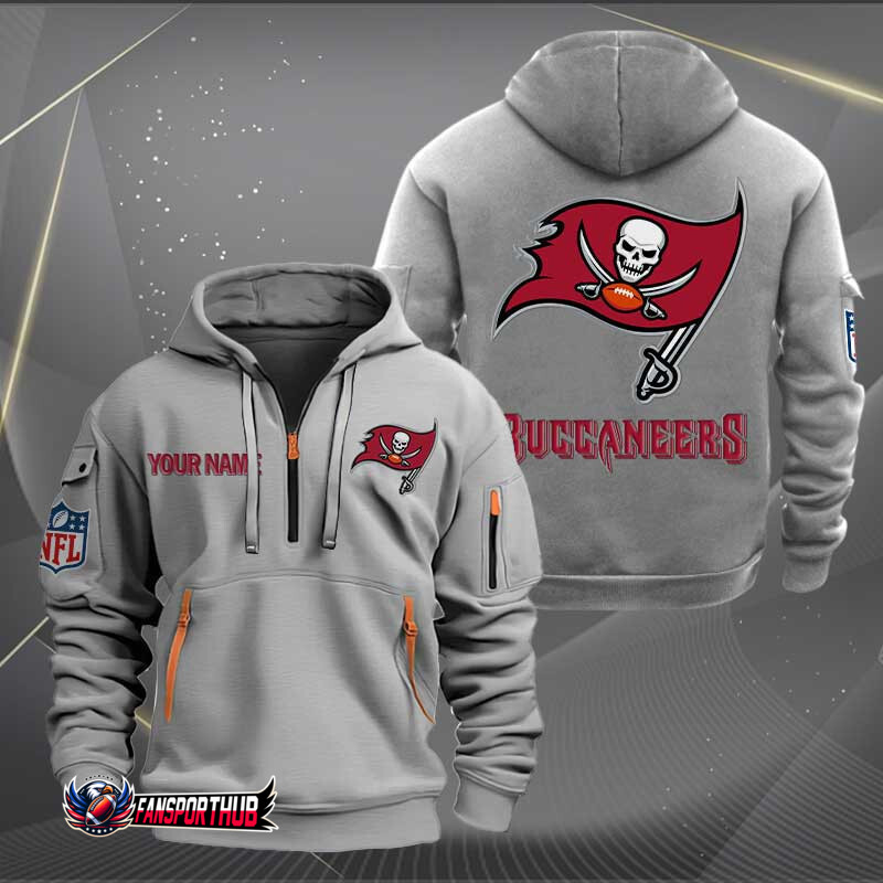 Tampa Bay Buccaneers New Personalized Quarter Zip Hoodie AZBTQZH000227 - Famjoys Tampa Bay Buccaneers New Personalized Quarter Zip Hoodie AZBTQZH000227 - Famjoys