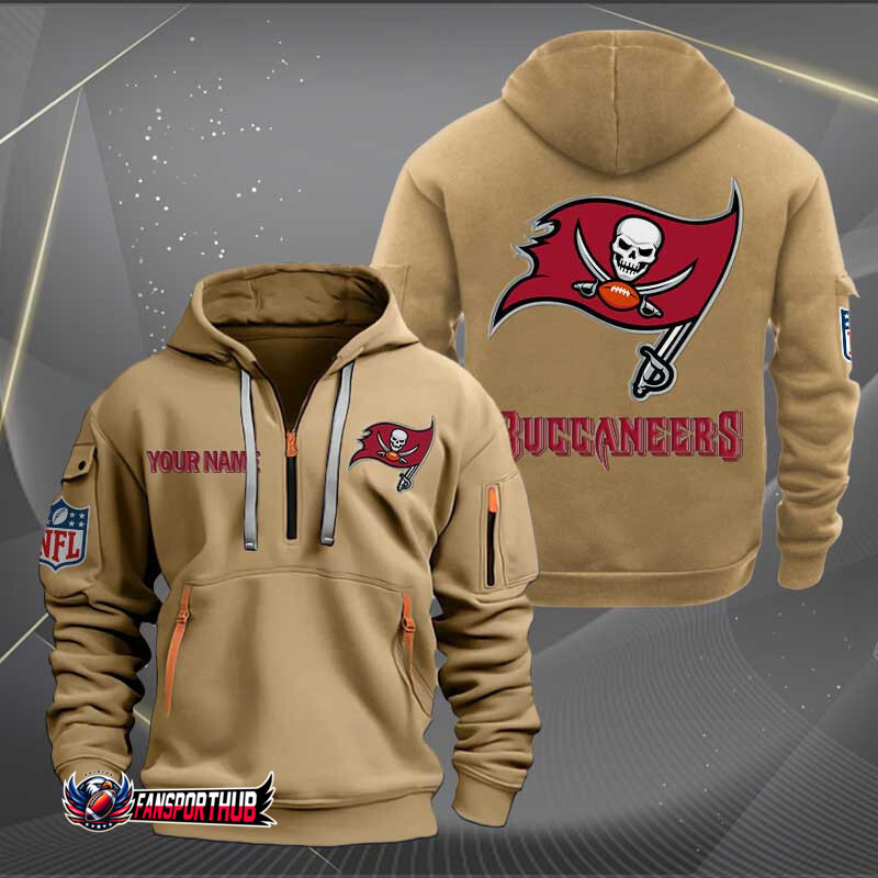 Tampa Bay Buccaneers New Personalized Quarter Zip Hoodie AZBTQZH000227 - Famjoys Tampa Bay Buccaneers New Personalized Quarter Zip Hoodie AZBTQZH000227 - Famjoys