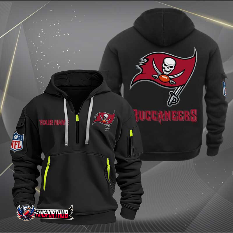 Tampa Bay Buccaneers New Personalized Quarter Zip Hoodie AZBTQZH000227 - Famjoys Tampa Bay Buccaneers New Personalized Quarter Zip Hoodie AZBTQZH000227 - Famjoys