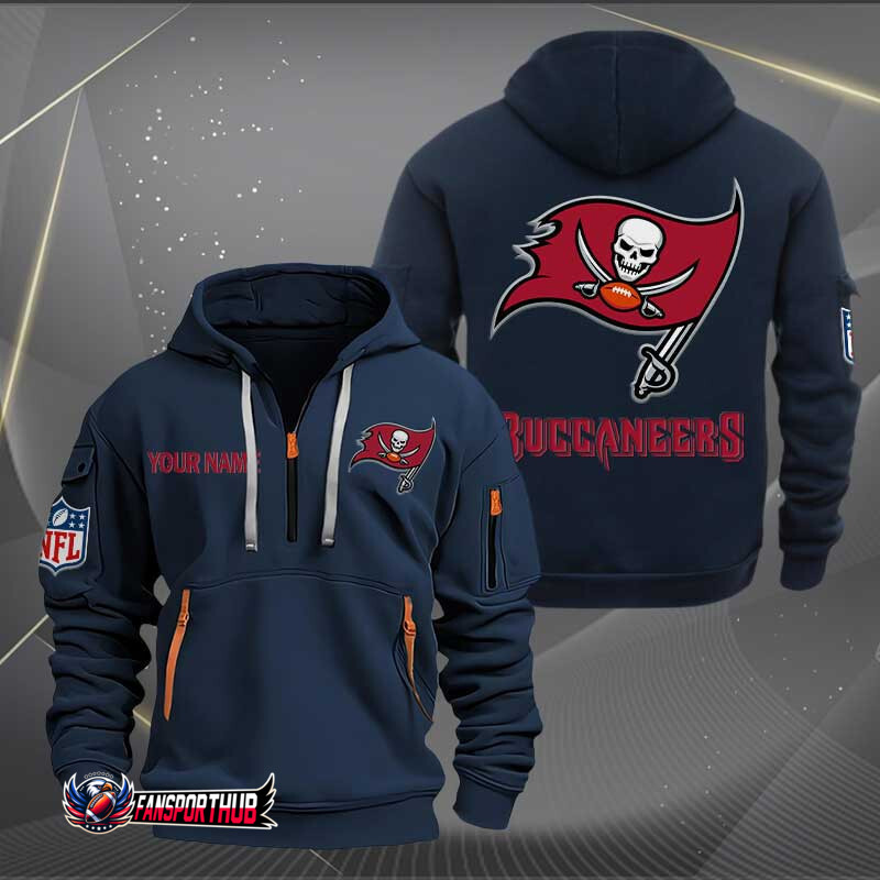 Tampa Bay Buccaneers New Personalized Quarter Zip Hoodie AZBTQZH000227 - Famjoys Tampa Bay Buccaneers New Personalized Quarter Zip Hoodie AZBTQZH000227 - Famjoys