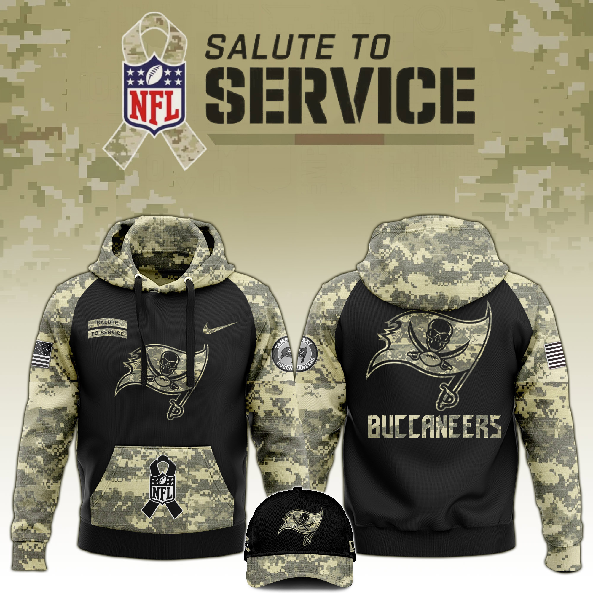 Tampa Bay Buccaneers Veterans Day Hoodie - Famjoys Tampa Bay Buccaneers Veterans Day Hoodie - Famjoys