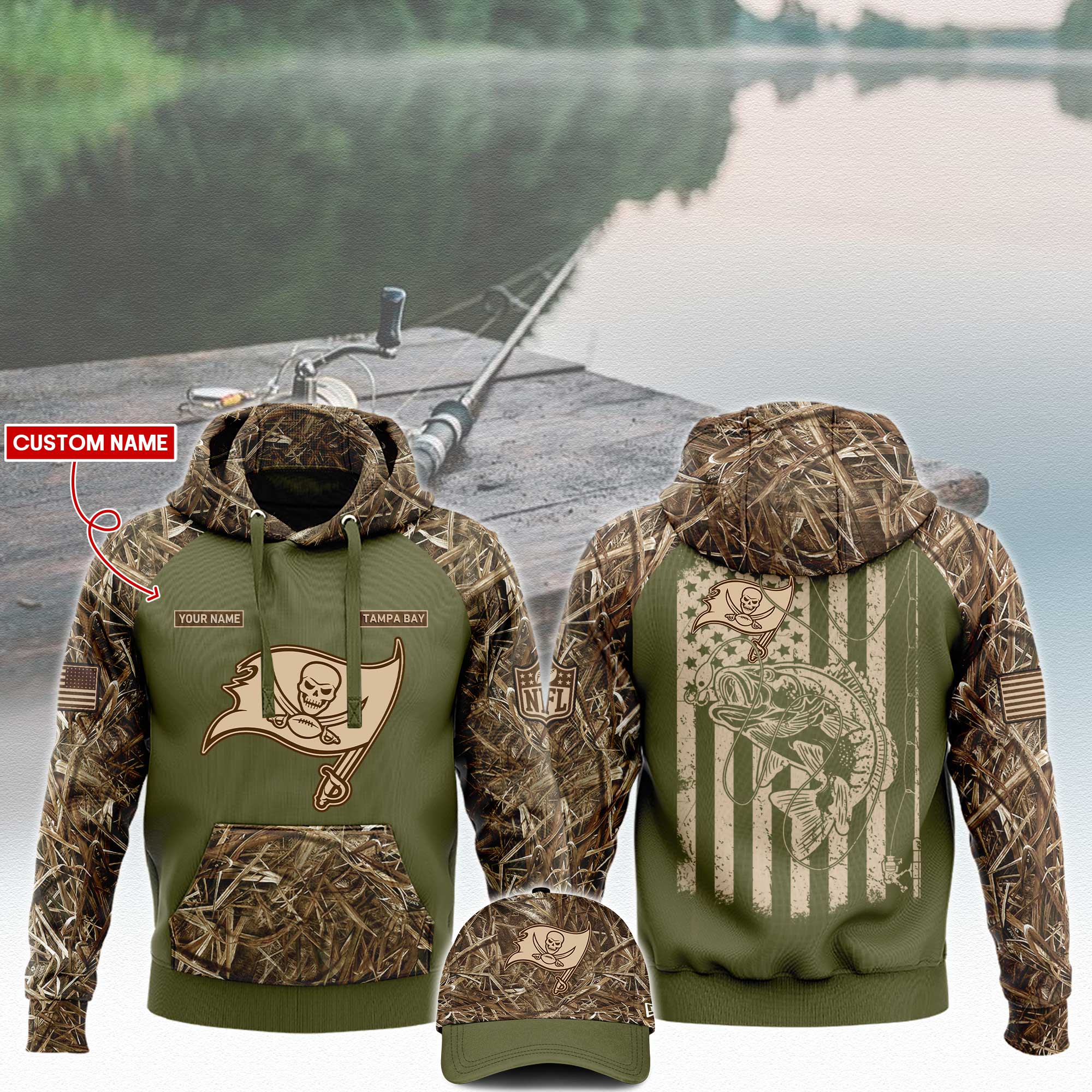 Tampa Bay Buccaneers x Fishing Hoodie V3 - Famjoys Tampa Bay Buccaneers x Fishing Hoodie V3 - Famjoys