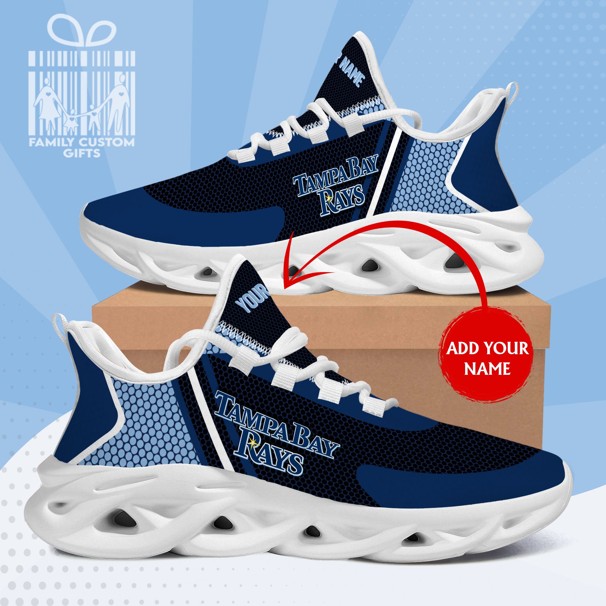 Tampa Bay Rays Custom Baseball Personalized Max Soul Sneakers Running Sport Shoes for Men Women - Famjoys Tampa Bay Rays Custom Baseball Personalized Max Soul Sneakers Running Sport Shoes for Men Women - Famjoys