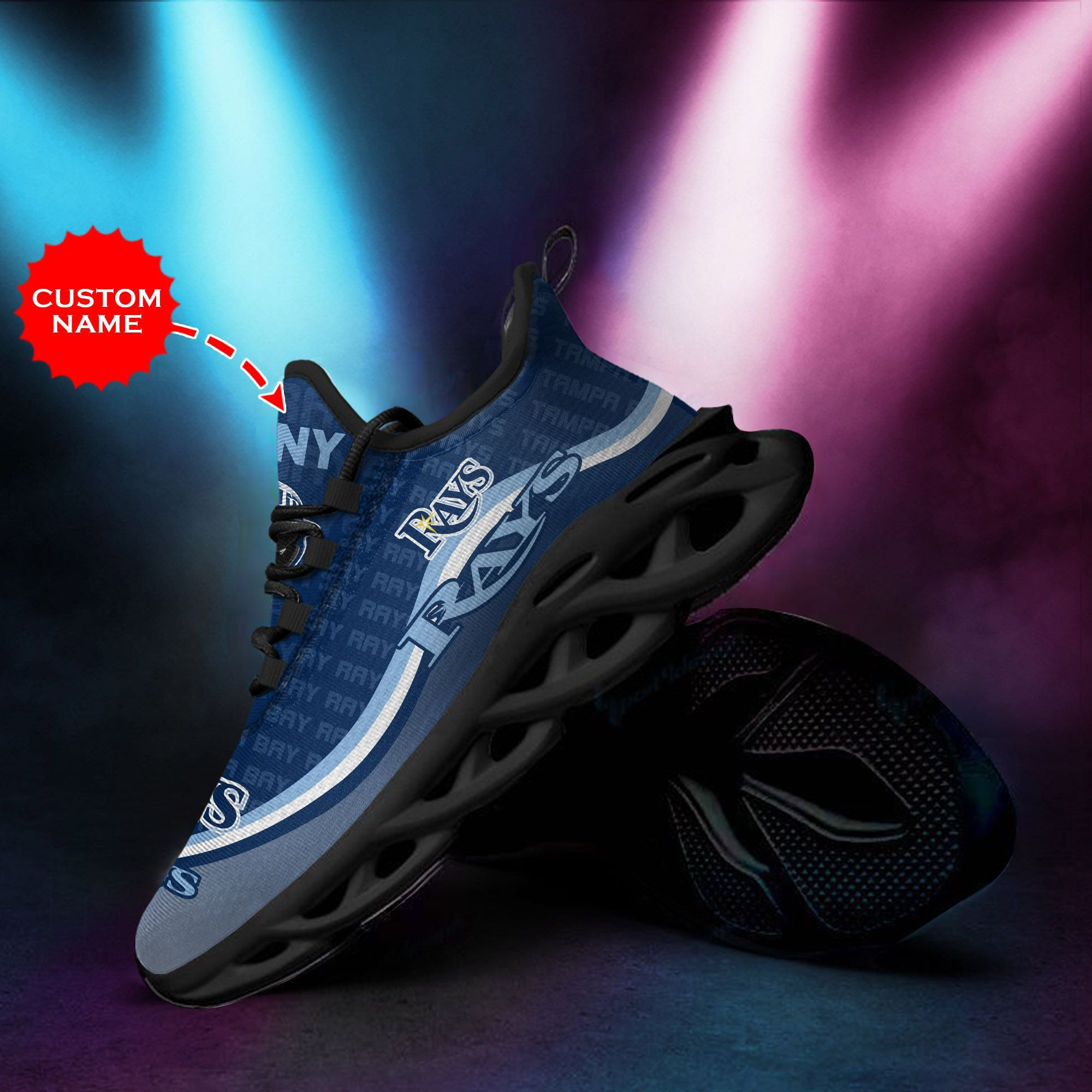 Tampa Bay Rays Custom Personalized Max Soul Sneakers Shoes - Famjoys Tampa Bay Rays Custom Personalized Max Soul Sneakers Shoes - Famjoys