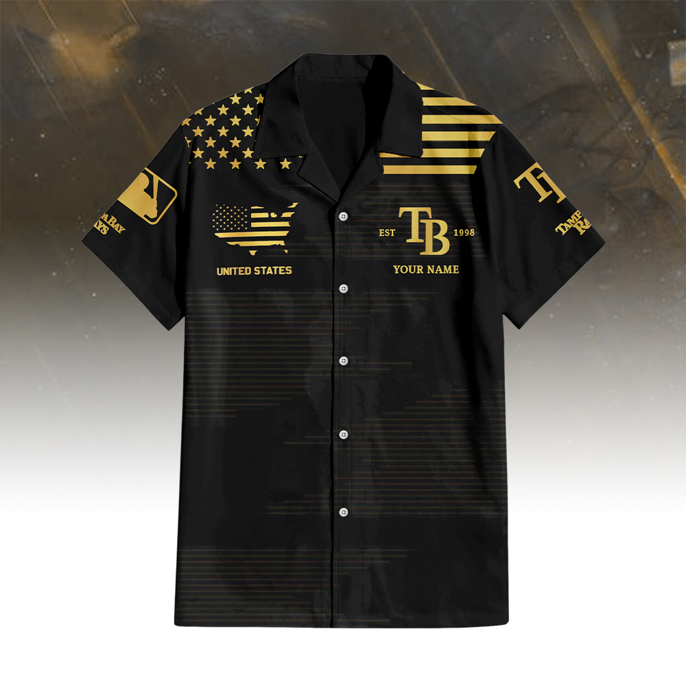 Tampa Bay Rays Golden Hawaiian Shirt - Famjoys Tampa Bay Rays Golden Hawaiian Shirt - Famjoys