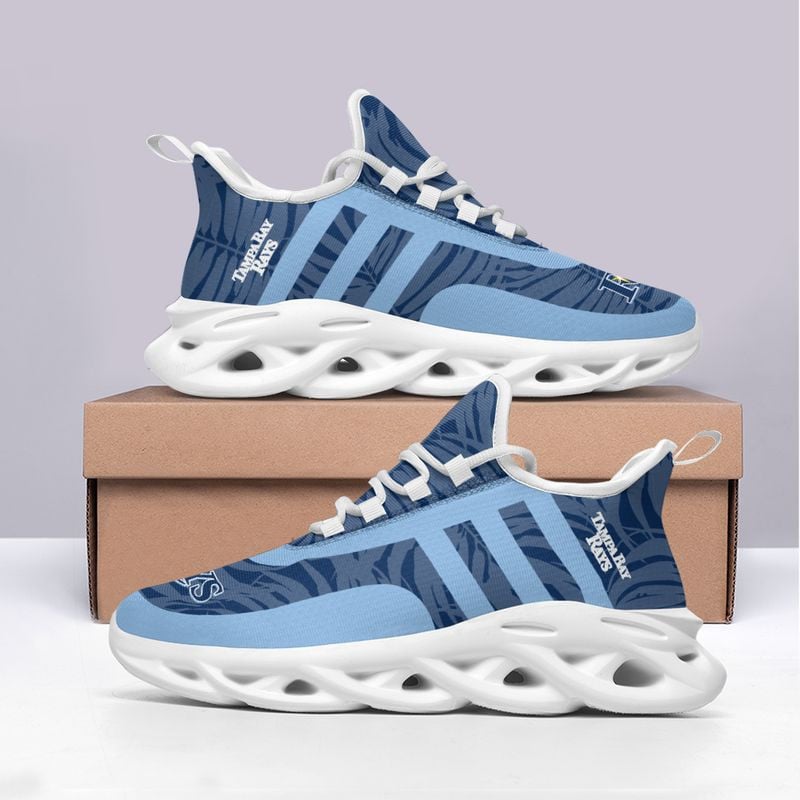 Tampa Bay Rays Leaf and Stripe Pattern Men's and Women's Max Soul Shoes NLA61259 - Famjoys Tampa Bay Rays Leaf and Stripe Pattern Men's and Women's Max Soul Shoes NLA61259 - Famjoys