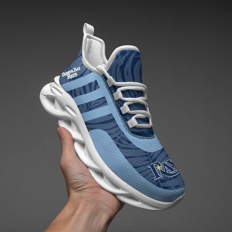 Tampa Bay Rays Leaf and Stripe Pattern Men's and Women's Max Soul Shoes NLA61259 - Famjoys Tampa Bay Rays Leaf and Stripe Pattern Men's and Women's Max Soul Shoes NLA61259 - Famjoys