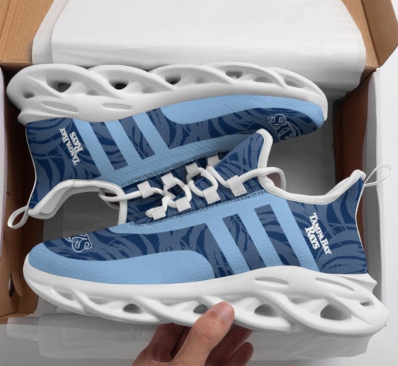 Tampa Bay Rays Leaf and Stripe Pattern Men's and Women's Max Soul Shoes NLA61259 - Famjoys Tampa Bay Rays Leaf and Stripe Pattern Men's and Women's Max Soul Shoes NLA61259 - Famjoys