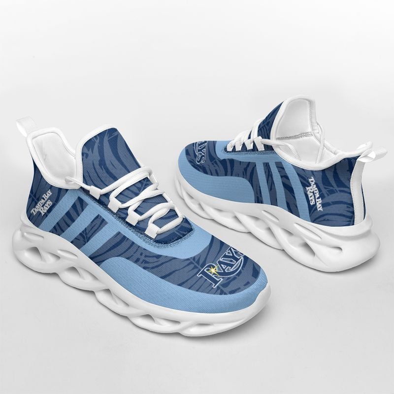 Tampa Bay Rays Leaf and Stripe Pattern Men's and Women's Max Soul Shoes NLA61259 - Famjoys Tampa Bay Rays Leaf and Stripe Pattern Men's and Women's Max Soul Shoes NLA61259 - Famjoys