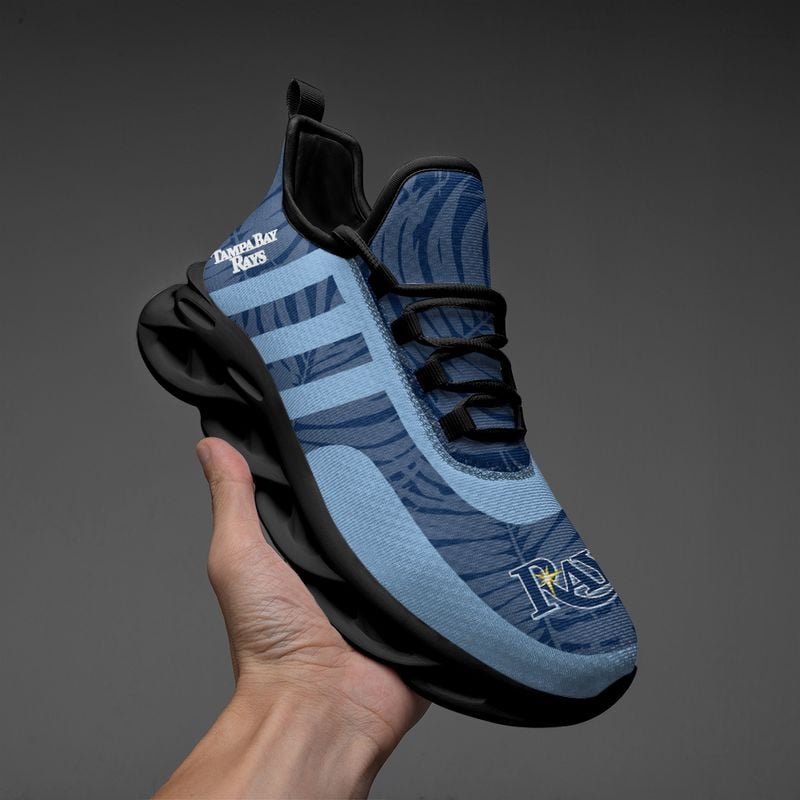 Tampa Bay Rays Leaf and Stripe Pattern Men's and Women's Max Soul Shoes NLA61259 - Famjoys Tampa Bay Rays Leaf and Stripe Pattern Men's and Women's Max Soul Shoes NLA61259 - Famjoys