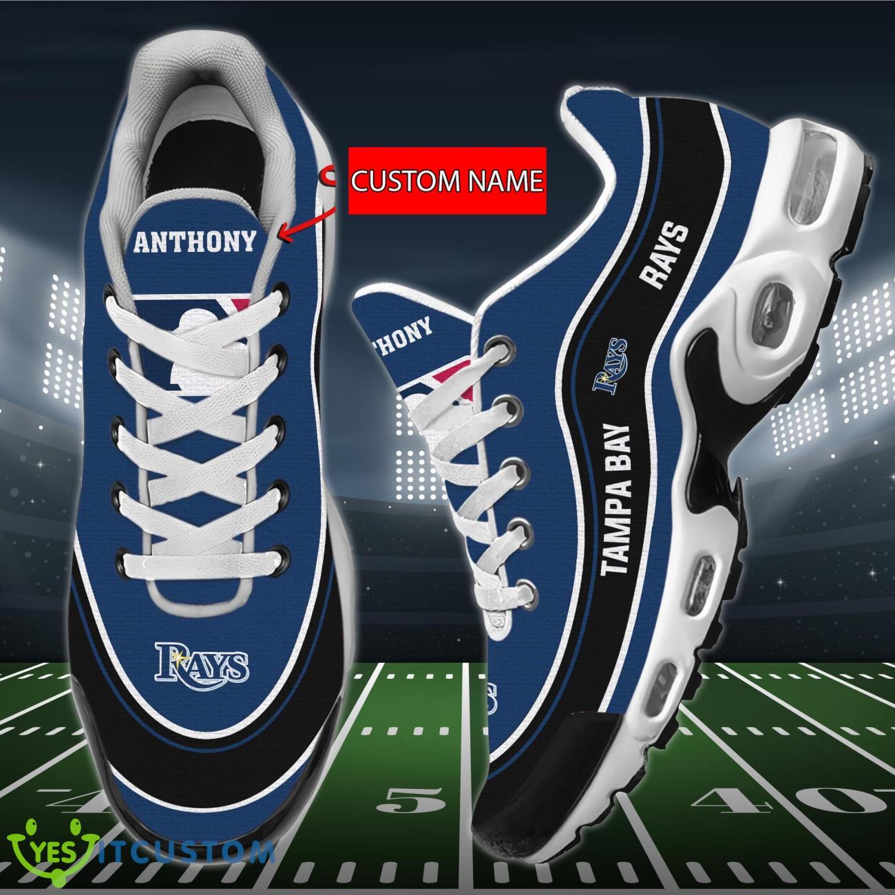 Tampa Bay Rays MLB Personalized Name Air Cushion Sports Shoes Sneaker KLTNS220460 - Famjoys Tampa Bay Rays MLB Personalized Name Air Cushion Sports Shoes Sneaker KLTNS220460 - Famjoys