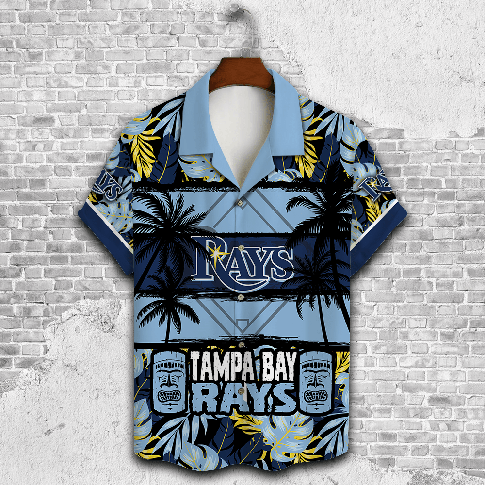 Tampa Bay Rays Palm Tree AOP Hawaiian Shirt V29 - Famjoys Tampa Bay Rays Palm Tree AOP Hawaiian Shirt V29 - Famjoys