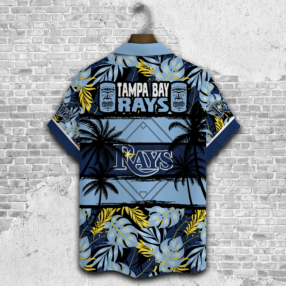 Tampa Bay Rays Palm Tree AOP Hawaiian Shirt V29 - Famjoys Tampa Bay Rays Palm Tree AOP Hawaiian Shirt V29 - Famjoys