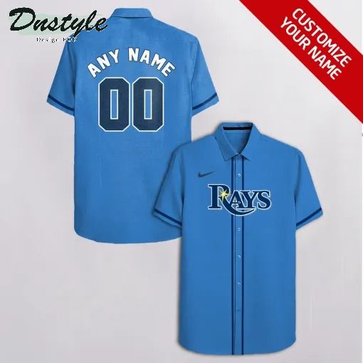 Tampa Bay Rays Personalized Blue Hawaiian Shirt - Famjoys Tampa Bay Rays Personalized Blue Hawaiian Shirt - Famjoys