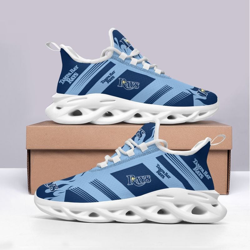 Tampa Bay Rays Stripe and Fire Pattern Max Soul Shoes NEW019659 - Famjoys Tampa Bay Rays Stripe and Fire Pattern Max Soul Shoes NEW019659 - Famjoys