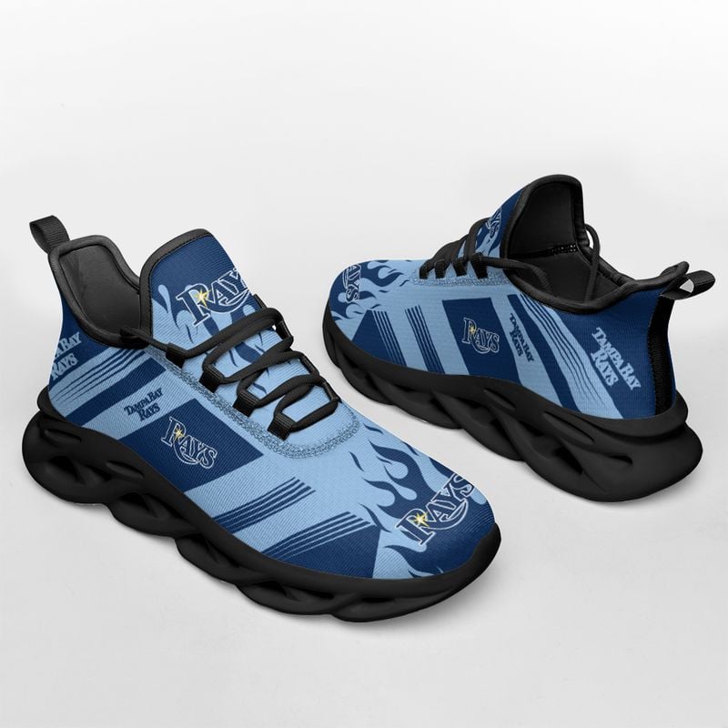 Tampa Bay Rays Stripe and Fire Pattern Max Soul Shoes NEW019659 - Famjoys Tampa Bay Rays Stripe and Fire Pattern Max Soul Shoes NEW019659 - Famjoys
