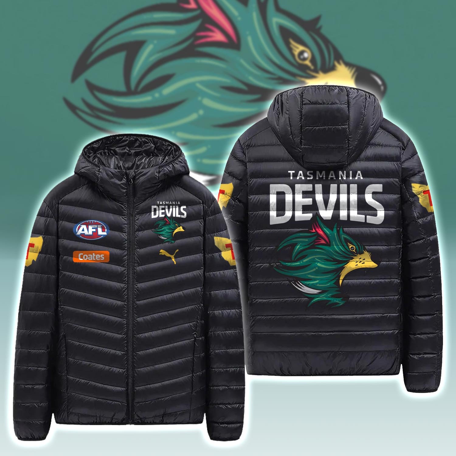 Tasmania Devils AFL 2D Down Jacket - Famjoys Tasmania Devils AFL 2D Down Jacket - Famjoys