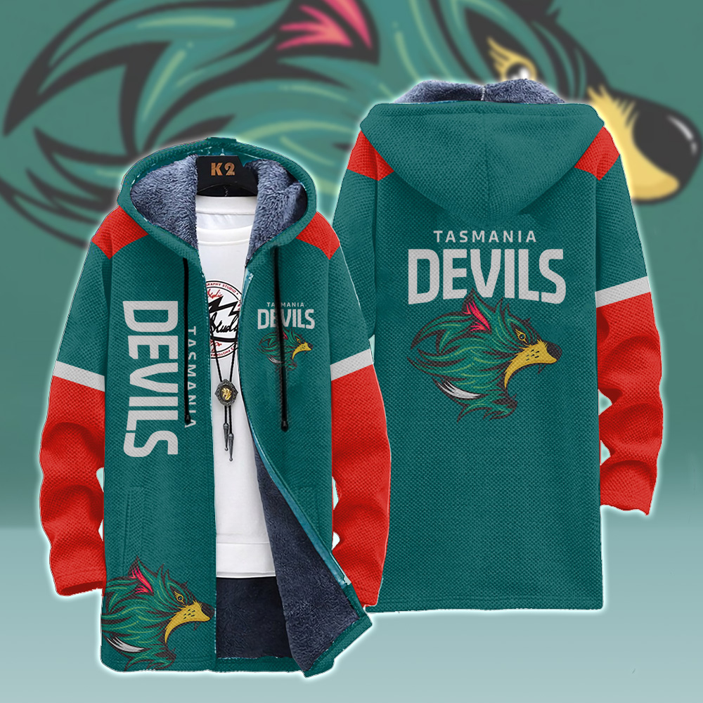 Tasmania Devils AFL Fleece Wind Jacket - Famjoys Tasmania Devils AFL Fleece Wind Jacket - Famjoys