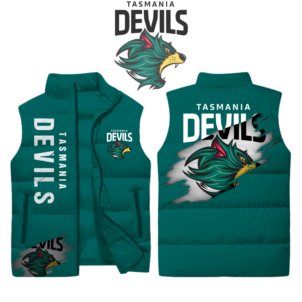 Tasmania Devils AFL Sleeveless Jacket - Famjoys Tasmania Devils AFL Sleeveless Jacket - Famjoys