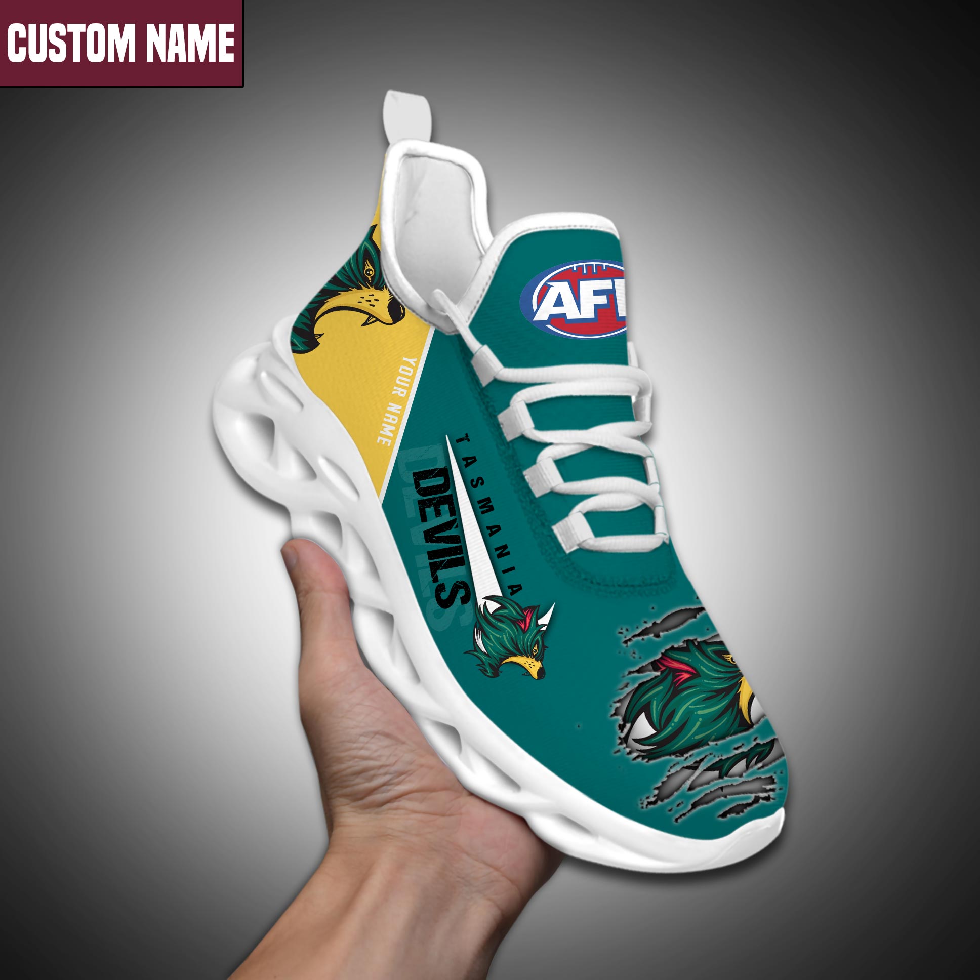 Tasmania Devils AFL Sneakers Custom Shoes - Famjoys Tasmania Devils AFL Sneakers Custom Shoes - Famjoys