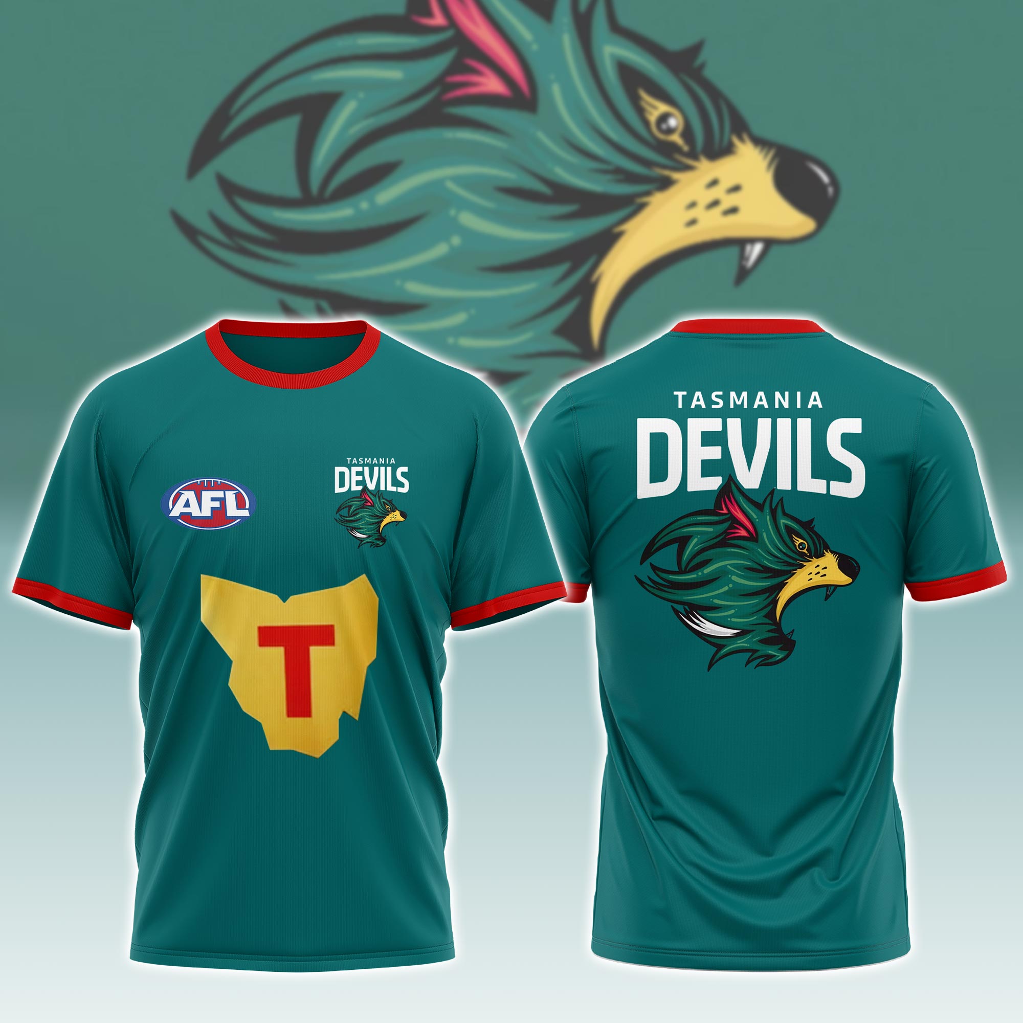 Tasmania Devils AFL Tee - Famjoys Tasmania Devils AFL Tee - Famjoys