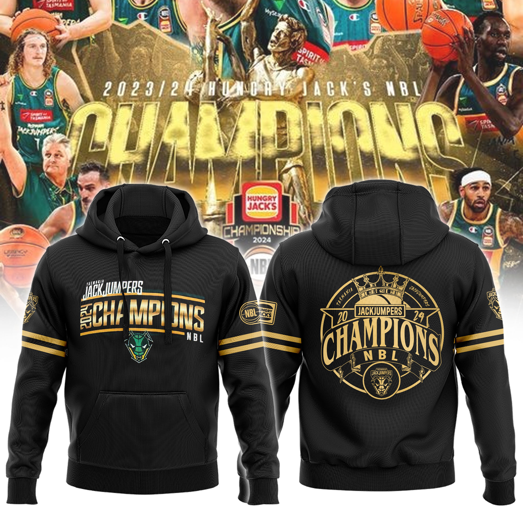 Tasmania JackJumpers NBL Champions Hoodie - Famjoys Tasmania JackJumpers NBL Champions Hoodie - Famjoys