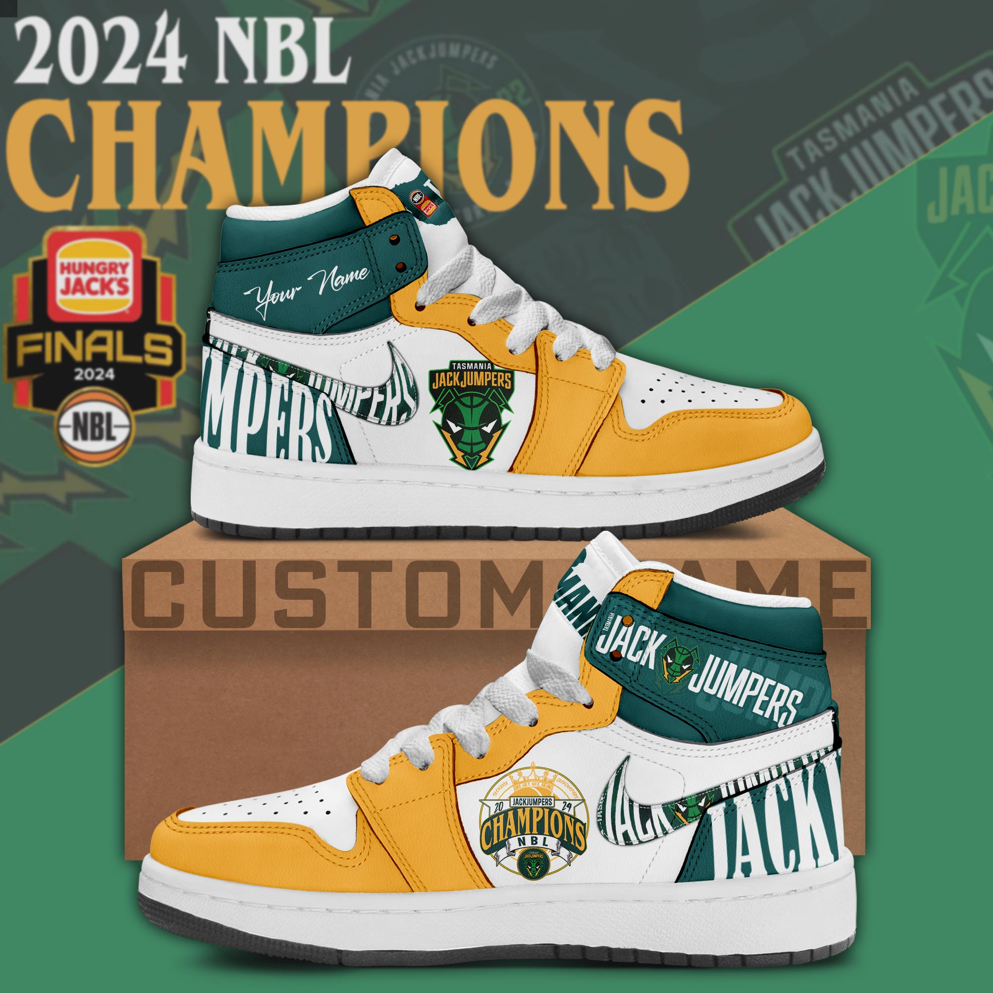 Tasmania JackJumpers NBL Champions Shoes - Famjoys Tasmania JackJumpers NBL Champions Shoes - Famjoys