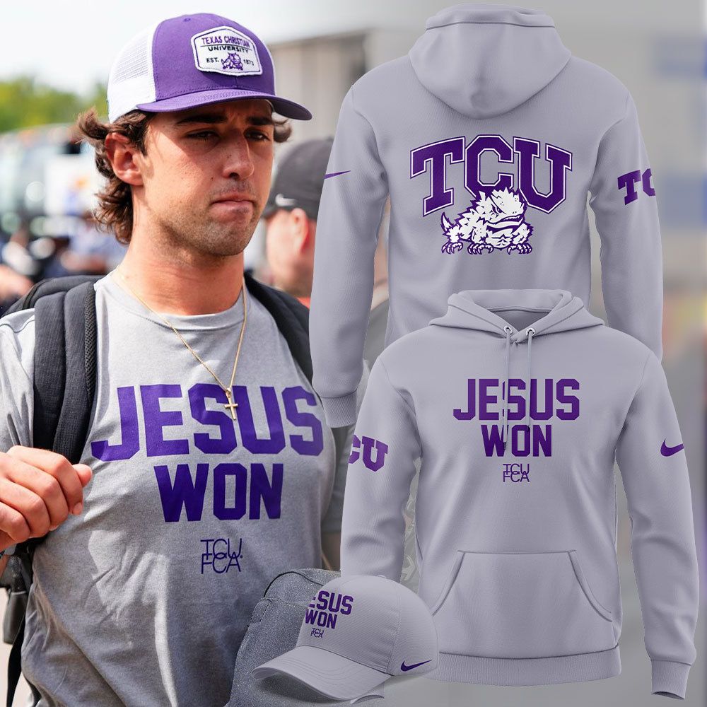 TCU Football Jesus Won Hoodie - Famjoys TCU Football Jesus Won Hoodie - Famjoys