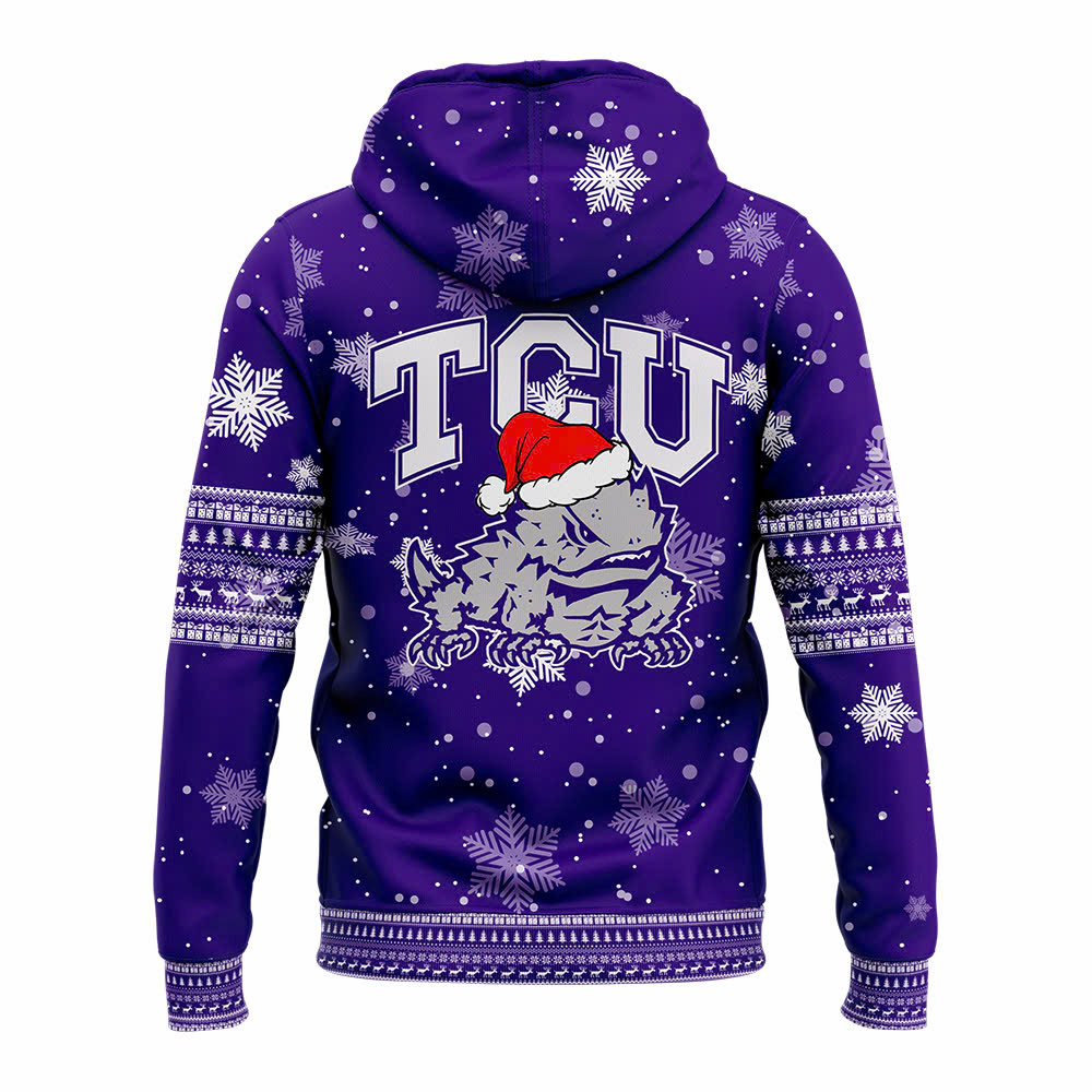 TCU Football Merry Christmas Premium Pullover Hoodie - Famjoys TCU Football Merry Christmas Premium Pullover Hoodie - Famjoys