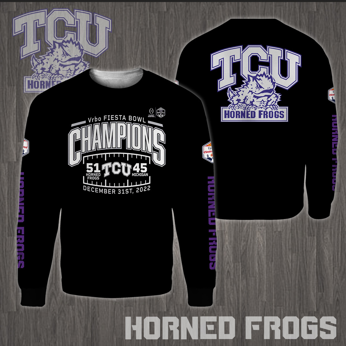 TCU Horned Frogs 2022 Fiesta Bowl Champions Shirts - Famjoys TCU Horned Frogs 2022 Fiesta Bowl Champions Shirts - Famjoys