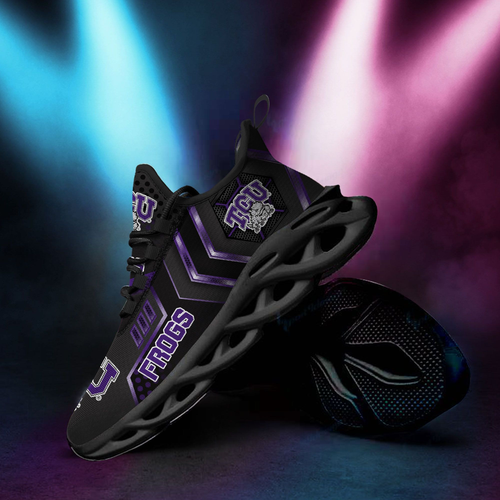 TCU Horned Frogs Max Soul Sneakers Shoes - Famjoys TCU Horned Frogs Max Soul Sneakers Shoes - Famjoys