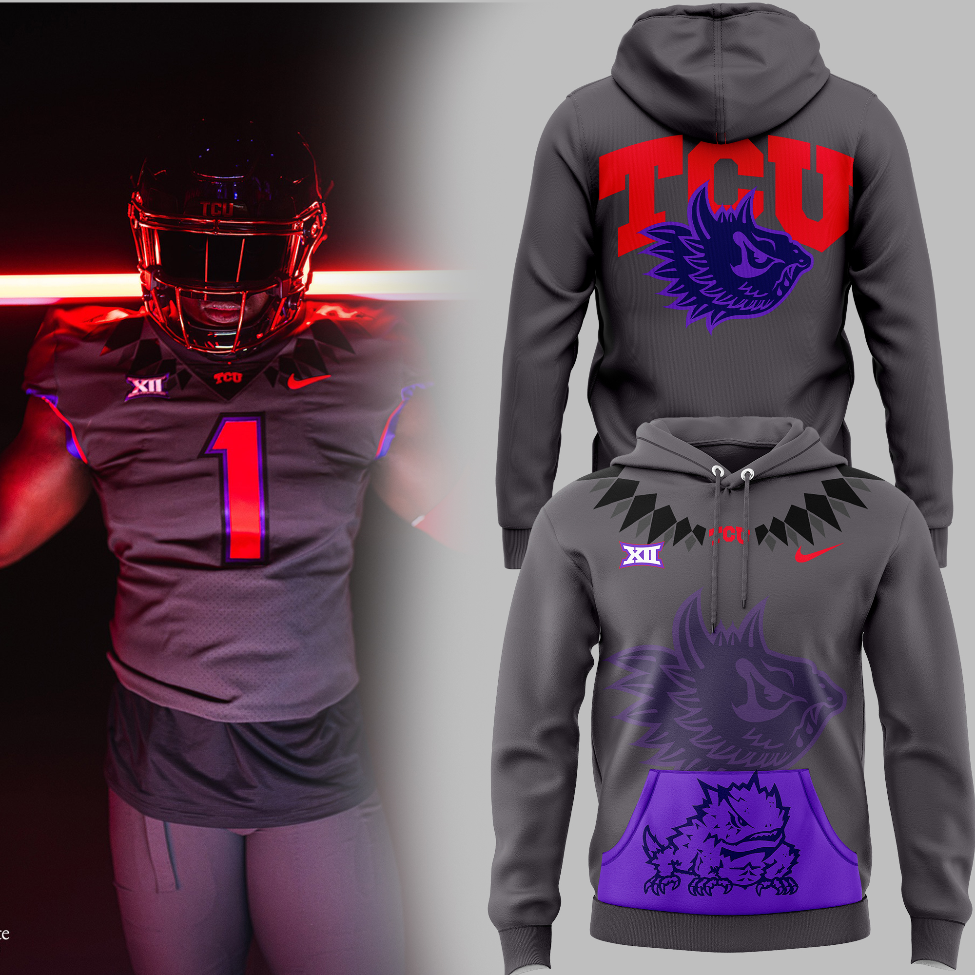 TCU Horned Frogs New Hoodie - Famjoys TCU Horned Frogs New Hoodie - Famjoys