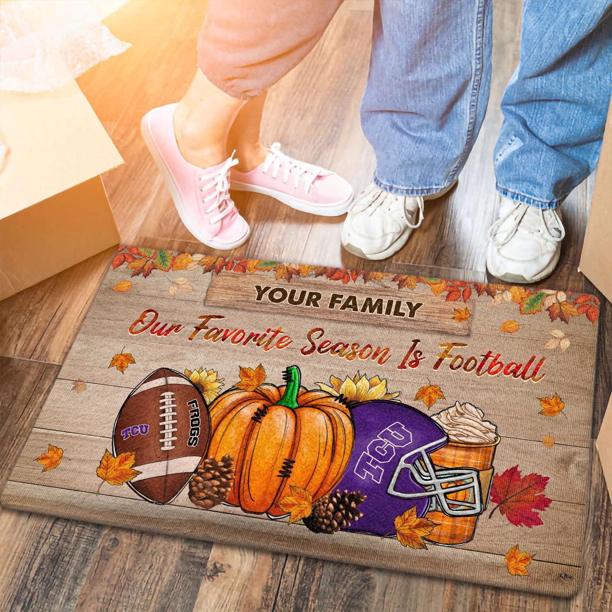 TCU Horned Frogs Our Favorite Season is Football Doormat - Famjoys TCU Horned Frogs Our Favorite Season is Football Doormat - Famjoys