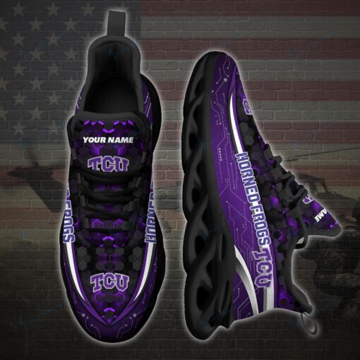 TCU Horned Frogs Personalized YZ Running Sneakers - Famjoys TCU Horned Frogs Personalized YZ Running Sneakers - Famjoys