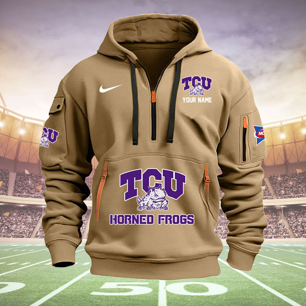 TCU Horned Frogs Quarter Zip Hoodie - Famjoys TCU Horned Frogs Quarter Zip Hoodie - Famjoys